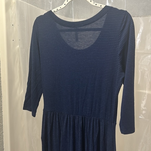 Navy ModCloth Gilli A-lined Dress 3/4 sleeves - Picture 9 of 10